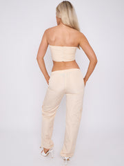 Frachtstil Bandeau Crop Top & Hosenschale Co-ordte