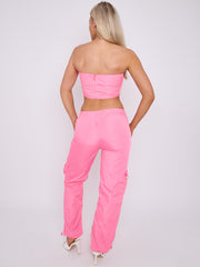 Frachtstil Bandeau Crop Top & Hosenschale Co-ordte