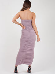 Slinky ruched bandeau maxi -jurk