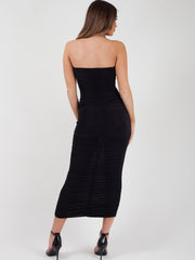 Slinky ruched bandeau maxi -jurk