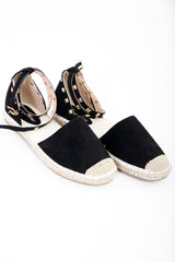 Studded Suedette Espadrille Sandals