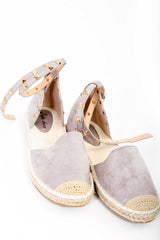 Studded Suedette Espadrille Sandals