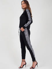 Snake Print Panel Loungewear Co-ord