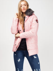 Faux Fur Hood Padded Jacket
