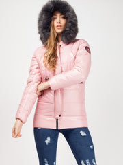 Faux Fur Hood Padded Jacket