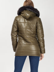 Faux Fur Hood Padded Jacket