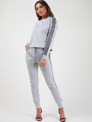 Snake Print Panel Loungewear Co-ord
