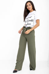 Wijd been papieren zak taille broek