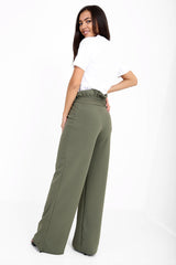 Wijd been papieren zak taille broek