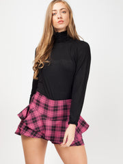 Kady Tartan Check Layered Skorts Shorts