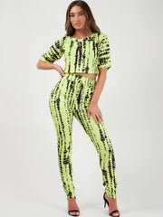 Tie Dye Crop Top And Trouser Co-ord