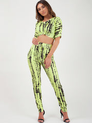 Tie Dye Crop Top And Trouser Co-ord