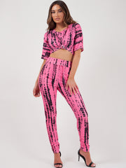 Tie Dye Crop Top And Trouser Co-ord