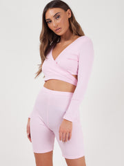 Ribbed Crop Top & Cycling Shorts Co-ord