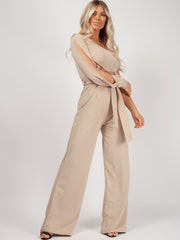 One Shoulder Split Sleeve Jumpsuit