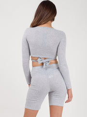 Ribbed Crop Top & Cycling Shorts Co-ord