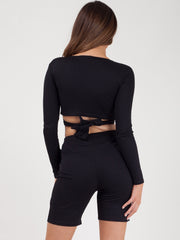 Ribbed Crop Top & Cycling Shorts Co-ord