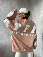 Buffalo Print Oversized Sweatshirt