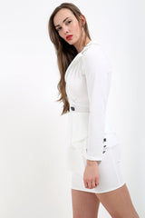 Asymmetrisch vordere Details angepasstes Blazer -Kleid