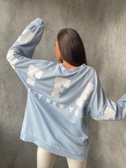 Buffalo Print Oversized Sweatshirt