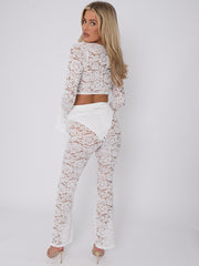 Lace Up Bell Sleeve Top & Flares Co-ord