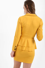 Asymmetrisch vordere Details angepasstes Blazer -Kleid