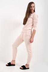 Ruffle Frill Top And Jogger Lounge Suit