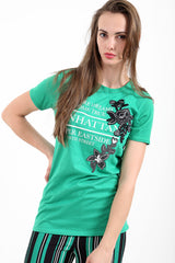 Floral Embroidered Manhattan Printed T Shirt