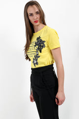 Floral Embroidered Manhattan Printed T Shirt