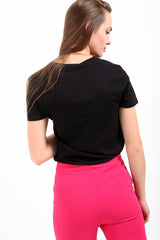 Patterned Print Vogue Slogan T Shirt