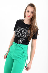 Floral Embroidered Manhattan Printed T Shirt