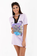 Vintage Motorrad Choker Öten T -Shirt -Kleid