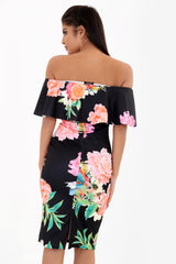 Frühlingsblumen von der Schulter -Frill -Bardot -Kleidung