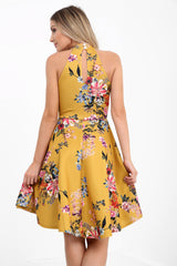 Botanisches Blumendruck -Skaterkleid