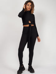 Knot Front Crop Top & Trouser Ribbed Co-ord