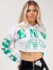 Legendary Cropped Raw Hem Hoodie