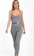 Gingham Check Belted Jumpsuit