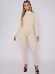 Corset Style Ribbed Jumpsuit