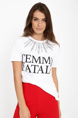 Femme Fatale Slogan Printed T Shirt