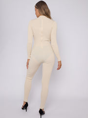 Corset Style Ribbed Jumpsuit