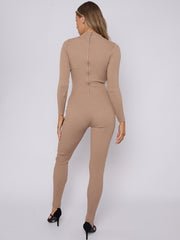 Corset Style Ribbed Jumpsuit