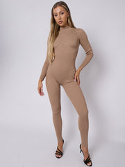 Corset Style Ribbed Jumpsuit