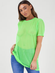 Longline Mesh T-Shirt Top