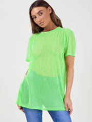 Longline Mesh T-Shirt Top