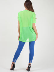 Longline Mesh T-Shirt Top