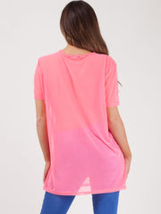 Longline Mesh T-Shirt Top