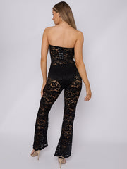 Lace Detail Bandeau Corset Jumpsuit