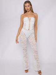 Lace Detail Bandeau Corset Jumpsuit