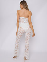Lace Detail Bandeau Corset Jumpsuit