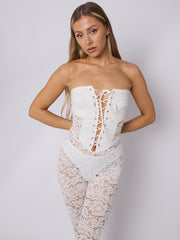 Lace Detail Bandeau Corset Jumpsuit